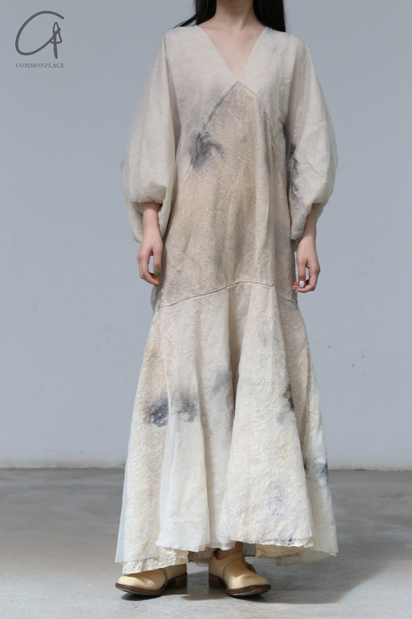 Mutedance double-layer flower-dyed handmade long skirt MD-MD23SS24-MD-MD23SS24-HUARAN flower-dyed long style recommended for those taller than 164 PM109